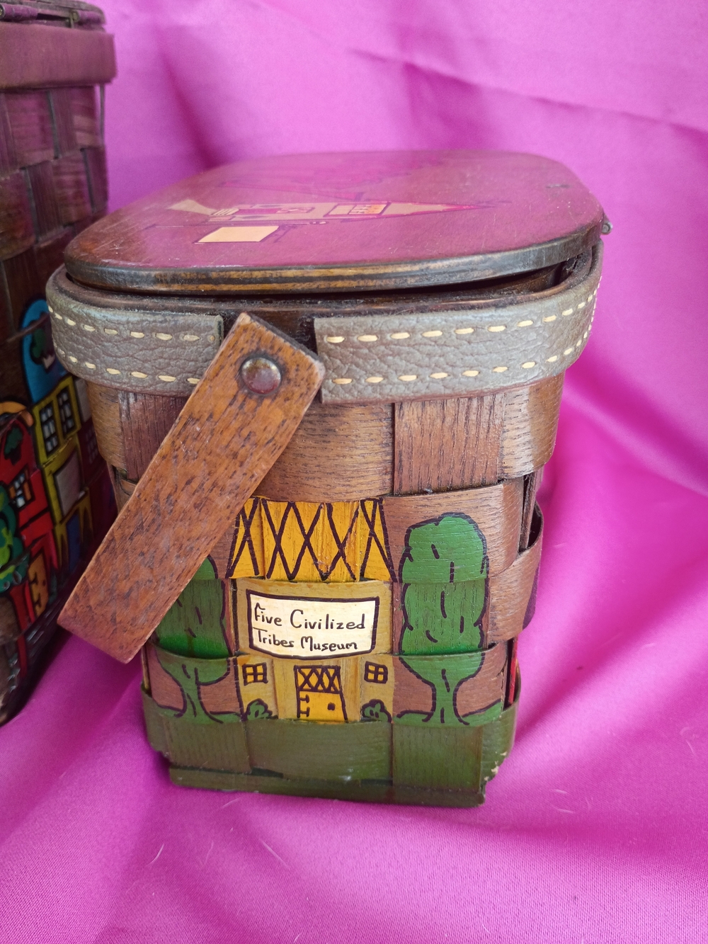Caro Nan Hand Painted Vintage Baskets - Set of 2 - Picture 8 of 16